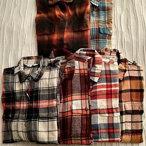 Bundle of Boyfriend Flannel Shirts (6)
